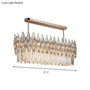 GobekUsa Crystal Island Lamp - Modern Teardrop Pendant Light, Oval Clear, 10 Lights