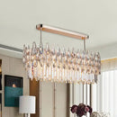 GobekUsa Crystal Island Lamp - Modern Teardrop Pendant Light, Oval Clear, 10 Lights