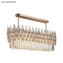 GobekUsa Crystal Island Lamp - Modern Teardrop Pendant Light, Oval Clear, 10 Lights