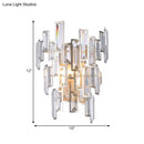 GobekUsa Modern Rose Gold Crystal Wall Sconce with Rectangular-Cut Tier Design for Dining Room