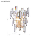 GobekUsa Modern Rose Gold Crystal Wall Sconce with Rectangular-Cut Tier Design for Dining Room