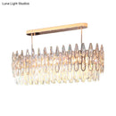 GobekUsa Modern Gold Island Lighting with Crystal Tiers and 10 Lights
