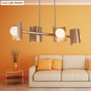 GobekUsa Molecule Dining Room Pendant Light: Traditional Metal 4-Light Rose Gold Hanging Lamp