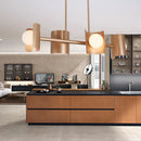 GobekUsa Molecule Dining Room Pendant Light: Traditional Metal 4-Light Rose Gold Hanging Lamp