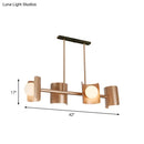GobekUsa Molecule Dining Room Pendant Light: Traditional Metal 4-Light Rose Gold Hanging Lamp