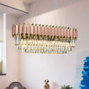 GobekUsa Traditional Gold Oval Crystal Chandelier - 8 Head Dining Room Light Fixture