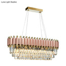 GobekUsa Traditional Gold Oval Crystal Chandelier - 8 Head Dining Room Light Fixture