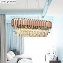 GobekUsa Traditional Gold Oval Crystal Chandelier - 8 Head Dining Room Light Fixture