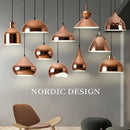 GobekUsa Rose Gold Pendant Lights Metal Hanging Fixtures for Dining Room Island Bar Decor