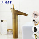 GobekUsa Golden Waterfall Bathroom Faucet Mixer Tap Tall Sink Deck Mounted