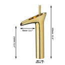 GobekUsa Golden Waterfall Bathroom Faucet Mixer Tap Tall Sink Deck Mounted