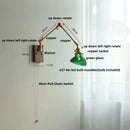 GobekUsa Brass LED Wall Light Fixture Rotatable Glass Stair Lamp