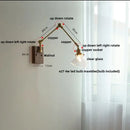 GobekUsa Brass LED Wall Light Fixture Rotatable Glass Stair Lamp