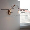 GobekUsa Brass LED Wall Light Fixture Rotatable Glass Stair Lamp