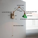 GobekUsa Brass LED Wall Light Fixture Rotatable Glass Stair Lamp