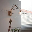 GobekUsa Brass LED Wall Light Fixture Rotatable Glass Stair Lamp
