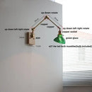 GobekUsa Brass LED Wall Light Fixture Rotatable Glass Stair Lamp