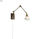 GobekUsa Brass LED Wall Light Fixture Rotatable Glass Stair Lamp