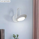 GobekUsa Modern Rotatable Urn Wall Sconce Lamp in Metallic White/Coffee with LED Lighting and Gooseneck Arm for Bedroom