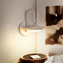 GobekUsa Modern Rotatable Urn Wall Sconce Lamp in Metallic White/Coffee with LED Lighting and Gooseneck Arm for Bedroom