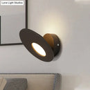 GobekUsa Minimalist Round Acrylic Wall Sconce with Integrated LED for Bedroom - Black/White