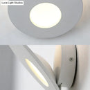 GobekUsa Minimalist Round Acrylic Wall Sconce with Integrated LED for Bedroom - Black/White