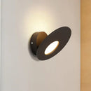 GobekUsa Minimalist Round Acrylic Wall Sconce with Integrated LED for Bedroom - Black/White