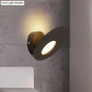 GobekUsa Minimalist Round Acrylic Wall Sconce with Integrated LED for Bedroom - Black/White