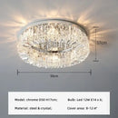 GobekUsa Crystal LED Ceiling Light Chandelier for Bedroom, Modern Round Indoor Lighting