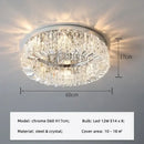 GobekUsa Crystal LED Ceiling Light Chandelier for Bedroom, Modern Round Indoor Lighting