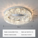 GobekUsa Crystal LED Ceiling Light Chandelier for Bedroom, Modern Round Indoor Lighting