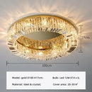 GobekUsa Crystal LED Ceiling Light Chandelier for Bedroom, Modern Round Indoor Lighting