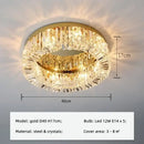 GobekUsa Crystal LED Ceiling Light Chandelier for Bedroom, Modern Round Indoor Lighting