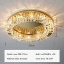 GobekUsa Crystal LED Ceiling Light Chandelier for Bedroom, Modern Round Indoor Lighting