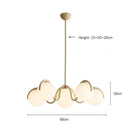 Modern Round Glass Pendant Light in Iron and White
