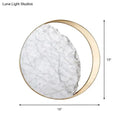 GobekUsa Modern Round Marble and Acrylic White LED Wall Sconce for Bedroom