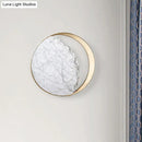 GobekUsa Modern Round Marble and Acrylic White LED Wall Sconce for Bedroom