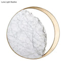 GobekUsa Modern Round Marble and Acrylic White LED Wall Sconce for Bedroom