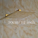 GobekUsa Golden Ultrathin Rainfall Shower Head Set with Wall Mount Brass Arm