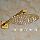 GobekUsa Golden Ultrathin Rainfall Shower Head Set with Wall Mount Brass Arm