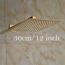 GobekUsa Golden Ultrathin Rainfall Shower Head Set with Wall Mount Brass Arm