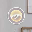 GobekUsa Modern Round LED Wall Sconce Light with Acrylic Mountaintop Pattern