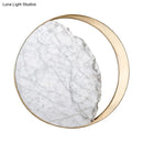 GobekUsa Modern Round Marble and Acrylic White LED Wall Sconce for Bedroom