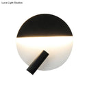GobekUsa Modern Round Wall Lamp - Black/White with LED Spotlight