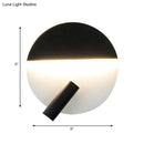 GobekUsa Modern Round Wall Lamp - Black/White with LED Spotlight