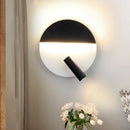 GobekUsa Modern Round Wall Lamp - Black/White with LED Spotlight