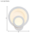 GobekUsa Modern LED Acrylic Wall Sconce - Round Stairway Light Fixture, 8" Wide, Warm/White