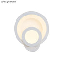 GobekUsa Modern LED Acrylic Wall Sconce - Round Stairway Light Fixture, 8" Wide, Warm/White