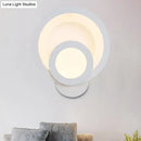 GobekUsa Modern LED Acrylic Wall Sconce - Round Stairway Light Fixture, 8" Wide, Warm/White