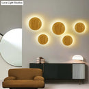 GobekUsa Modern LED Wood Wall Sconce in Beige - Stylish Geometric Living Room Light Fixture